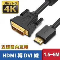 在飛比找蝦皮購物優惠-hdmi 轉 dvi 線 4k DVI 轉 HDMI 轉接線