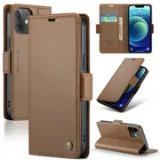 CaseMe iPhone 12 mini Folio Wallet Case Cover Apple Side Closure 12mini [Brown]