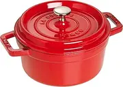 [STAUB] La Cocotte Round 40509-861 Pico Cocotte Round Cherry, 11.8 inches (30 cm), Large, Both Handed, Enameled Pot, Induction Compatible, Japanese Authentic Product