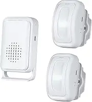 Motion Sensor Doorbell for Business Store Entry Alert Welcome Buzzer Monitor Alarm, Outdoor Door Chime Kit for Home - LED Indicator & Vibration (2 Sensor and 1 Receiver)