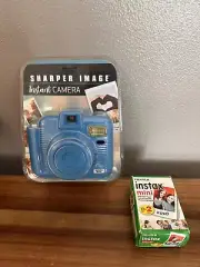 SHARPER IMAGE Instant Camera with Flash, Model 1009078 NEW - BLUE W/ New Film