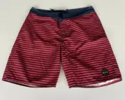 Brixton Plank Red/Navy Men's Swim Trunks Size 34