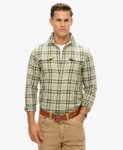 Merchant Linen Check Shirt | Green Check