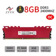 8GB DDR3 OC 2400MHz PC3-19200 240Pin Overclocking Desktop Memory SDRAM ZVVN Red