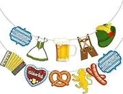 Oktoberfest Flag Banner, Bavarian German Bunting Sign Backdrop for Party Decorations - Table Background Photo Booth Props (Color 11)