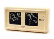 Yoshitomo Nara Walk-On Art Flip Table Clock TWEMCO PataPata Beige NEW JP