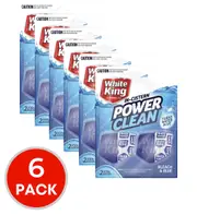 6 x White King Power Clean In Cistern Bleach & Blue 2 Pack x 50g (12 x 50g blocks)