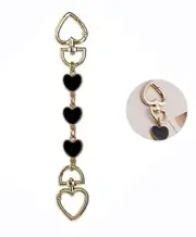 SONGKISSZQ Purse Strap Extender,Bag Extender Chain,Purse Chain Black Heart