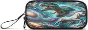 Cute Penguin Big Eyes Pencil Case Pouch Bag with Zipper Pouch Pencil Bag, Multifunctional, Dinosaur Unicorn, One size, Artistic Style