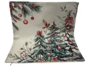 Pine Spruce Winter Trees Cardinal Christmas Throw Pillow Cover Holiday Decor