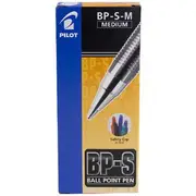 Pilot BP-S Medium Ballpoint Pens Black 12 Pack