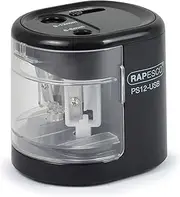 Rapesco 1449 Automatic Electric USB/Battery Pencil Sharpener, Black