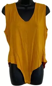 Boo Hoo Bodysuit Plus Size Plunge Mustard Size 16 NWT