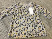 PUMPKIN PATCH BNWT grey with print dress long sleeves size 18-24mths