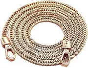 Model Worker Iron Flat Chain Strap Purse Chain Straps Handbag Chains Shoulder Cross Body Replacement Snake Bone Chain Straps with Metal Buckles (39.4", Gold)