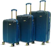 [American Traveller] Flyambere Trolley Bag Set | Premium Polycarbonate | Durable Hard Shell Luggage | Gradient Finish with Gold Accents | Scratch-Resistant | Silent Spinner Wheels | Travel Suitcase