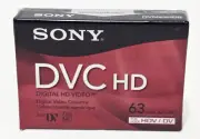 Sony DVC HD Pack Of One 63 Minute Mini DV Digital Video Cassette New