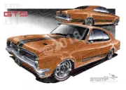 HOLDEN HT GTS MONARO DATONABRONZE A1 STRETCHED CANVAS (HC69D)