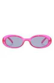 Le Specs Work It 53mm Oval Sunglasses in Hyper Pink at Nordstrom One Size