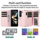 For Samsung Galaxy Z Fold6/5 Fold4/3 Crossbody Strap Leather Zipper Wallet Case