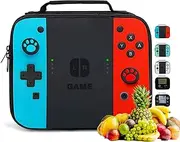 JIRAIKEI Insulated Lunch Box for Boys Girls, Game Lunch Bag for School Work Office Travel Picnic Hiking Beach, Waterproof Leakproof Portable Fits Most Lunch Bento Boxes