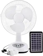 Solar Fan, Camping Fan With Solar Panel, 12-Inch Rechargeable Battery Operated Fans For Outside, Quiet Battery Powered Solar Tent Fans For Outdoor, Barbecue