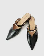 [Belle & Bloom] Magic Hour Ballet Slide - Black Patent