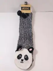 Ardene Panda Pom Pom Black White Socks One Size