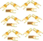 Veemoon 20pcs U Shaped Audio Connector Terminals for Subwoofer and Amplifier Durable Car Terminal Block for Reliable Sound Home Theaters Audio Systems