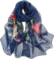 [Pokeedioty] Women’s Scarf Lightweight Elegant Floral Pattern Scarf Fashion Scarves Sheer Scarfs Shawls