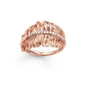 Geniune Thomas Sabo Rose-Gold Plated Feather Ring