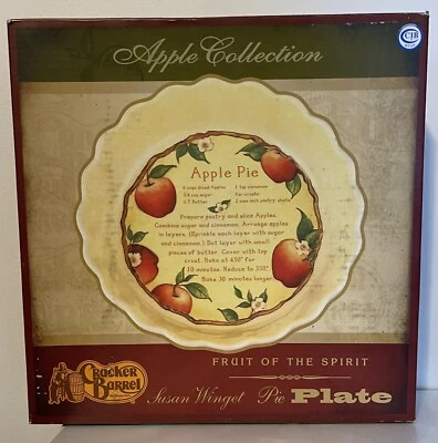 Cracker Barrel Susan Winget Apple Collection “Fruit Of The Spirit” 9" Pie Plate