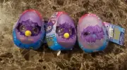 3 X Hatchimals GLITTERING GARDEN Light & Sound Motion Activated Pom Pom Clip-On