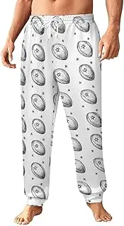 [Generic] Men's Sweatpants, Rugby and Star Elements Grid-75, Polyester Joggers, Sweatpants Jogging Pants for Workout Running