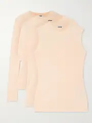 [Jil Sander] Jil Sander - Set Of Three Cotton-jersey Tops - Peach - medium medium Orange
