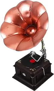 GREENADSCAPE Box Gramophone Ornament Old Record Player Vintage Gramophone Record Classical Phonograph Record Player Speaker Vintage Vinyl Record Player Gramophone Vinyl Record Player