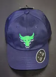 Under Armour Project Rock Unisex Youth Cap Navy Blue Green Adjustable 1369814