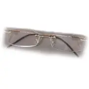 +1.0 Diopter Eschenbach Rimless Reading Glasses - Silver Rectangle. Cheaters