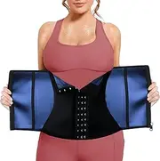 AOOWU Waist Trimmer Belt, Fitness Belt, Waist Trainer, Fitness Belt, Adjustable, Men's Women's Slimming Waist Trainer, Waist Shaper, Accelerate Sweating and Detoxification, black, XX-Large