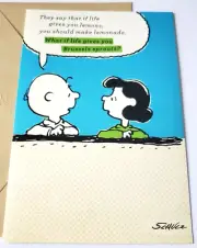 Get Well Card DaySpring Peanuts Charlie Brown Lucy Life Gives U Brussels Sprouts
