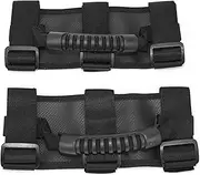 Razer Auto Black Extreme Ultimate Unlimited Roll Bar Side Grab Handle - Pair for 87-16 Jeep Wrangler JK TJ YJ CJ Rubicon