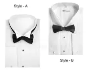 Men's Tuxedo Dress Shirt Wing Collar with Bow-Tie Set French Cuff Style M11