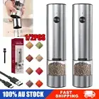 1/2x Electric Salt and Pepper Grinder Set Automatic Mill Sets Adjustable Coarsen