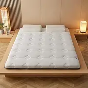 Futon Mattress - Japanese Futon, 5cm Thick Woven Cotton Latex Mattress, Single and Double Folding Futon Mattress, Portable Mattress, Full Size Guest Bed Futon