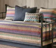 SOUTHWEST STRIPE 6pc DAYBED SET : TURQUOISE SOUTHWESTERN NATIVE BROWN DAY BED