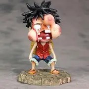 Face Swollen Luffy PVC Action Figure One Piece World PVC Statue Figure Japanese Anime Cartoon Character Model Figure for Hobbyist's Collection (2nd Generation)