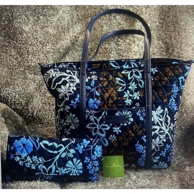 Vera Bradley Bag and Wallet Set - Blue & Brown - NWT
