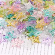 17mm Sequined Stars Resin Embellishments Flat Back DIY Crafting Art Decors 20pcs
