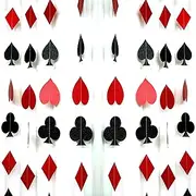 Casino Party Hanging Paper Garlands - Viva Las Vegas Game Night Birthday Carnival Party Ceiling Hangings Bingo Poker Cards Party Photo Booth Backdrops Props Decorations, 4pc