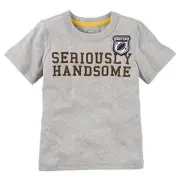 Carter's Boy's Short Sleeve "Seriously Handsome" Rugby Club Grey (6 Months)